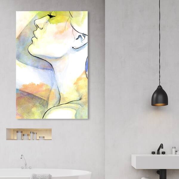 slide 2 of 11, Oliver Gal 'Color Contour' People and Portraits Wall Art Canvas Print - White, Green 30 x 45