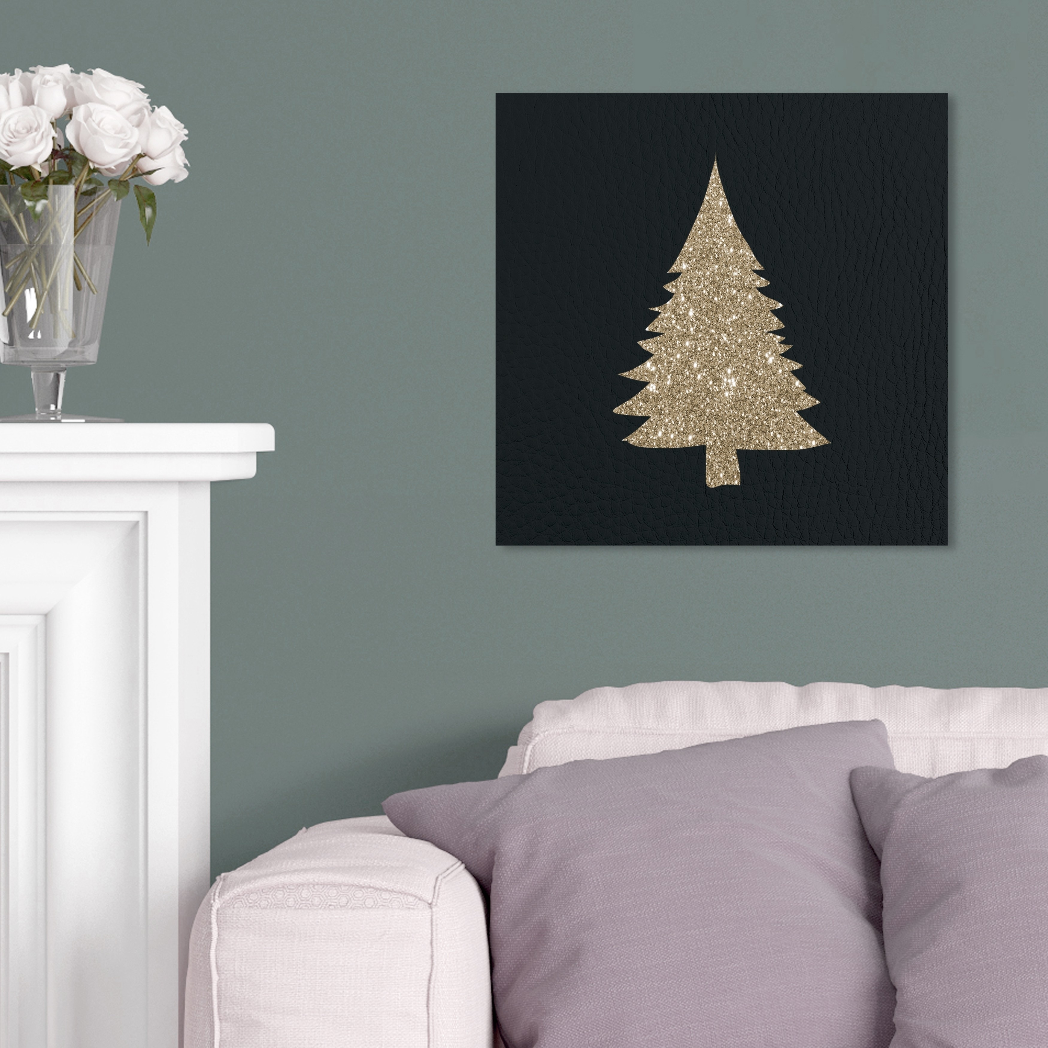 glitter tree wall art