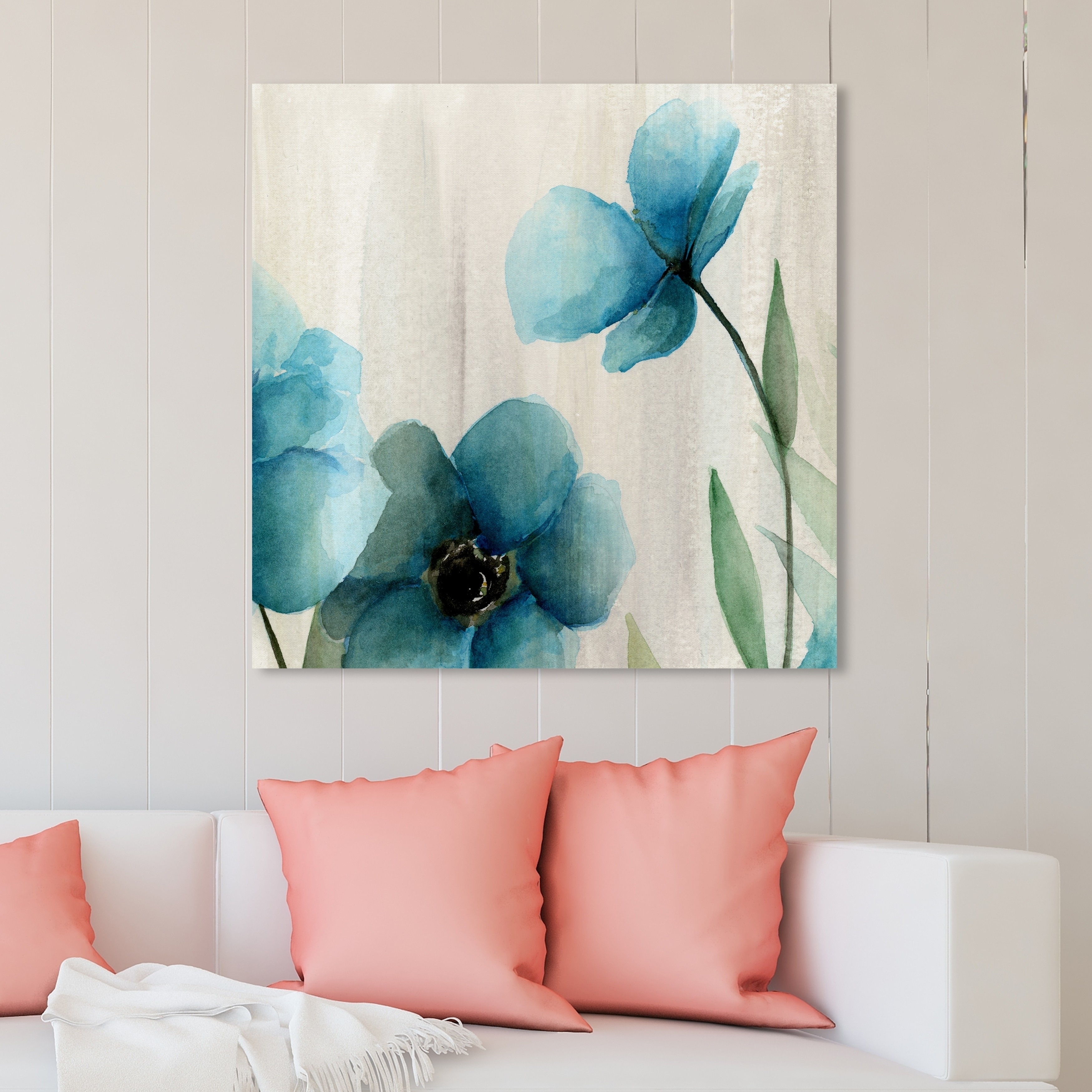 Oliver Gal 'Blue Flowers II' Floral and Botanical Wall Art Canvas