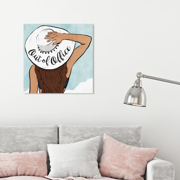 Oliver Gal 'Out of Office Sun Hat' Fashion and Glam Wall Art