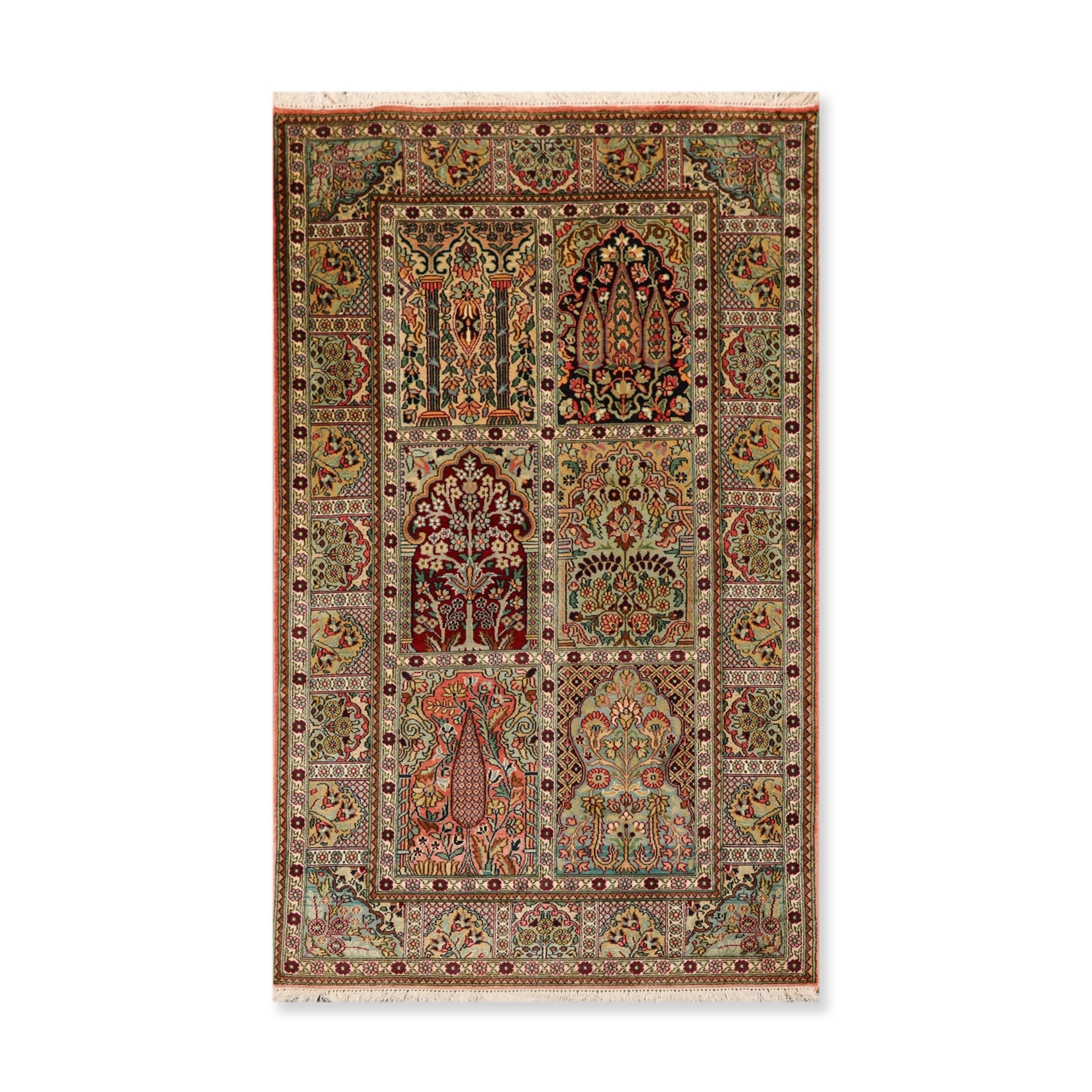 Tree Of Life Hamadan Hand Knotted Certified Silk 340 400 Kpsi Hamadan Hand Knotted Certified Silk