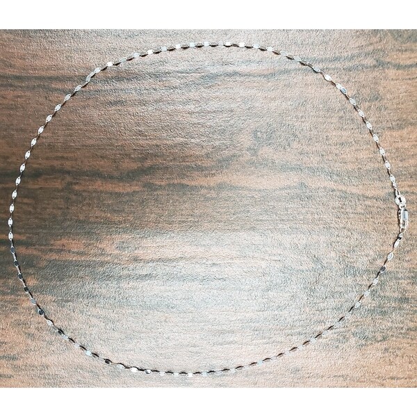 14K 20/" Inches 1mm Solid White Gold Cable Link Chain Pendant Necklace