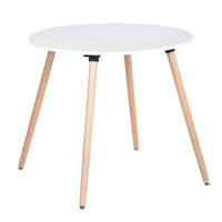 Carson Carrington Idehult Metal and Wood White Round Dining Table
