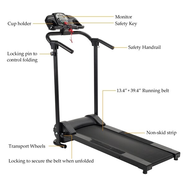 Electric Motorized Running Machine Folding Treadmill Home Gym With MP3 Player 