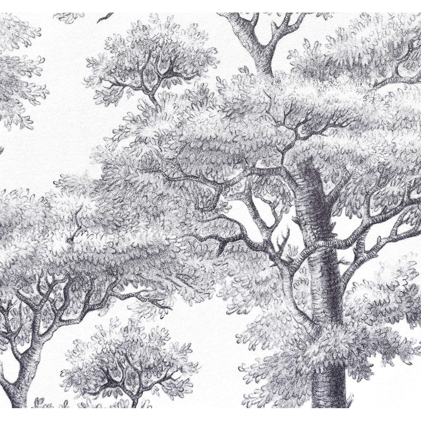 Driftaway Wesley Pencil Sketch Tree Pattern Blackout Lined Curtain Pair 52 Width X 84 Length