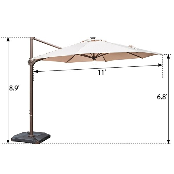 cantilever umbrella with solar lights