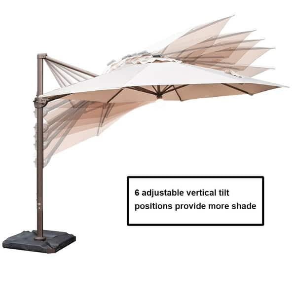 Shop Black Friday Deals On Acapulco 11 Foot Solar Powered Offset Cantilever Patio Umbrella With Cross Base By Havenside Home Overstock 28704642