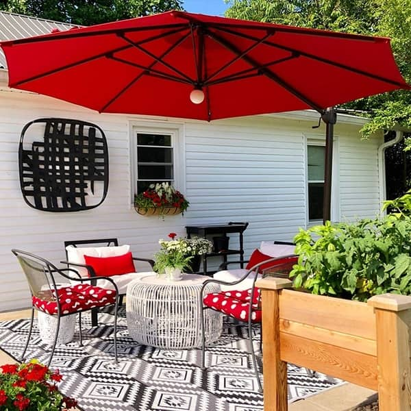 Shop Black Friday Deals On Acapulco 11 Foot Solar Powered Offset Cantilever Patio Umbrella With Cross Base By Havenside Home Overstock 28704642