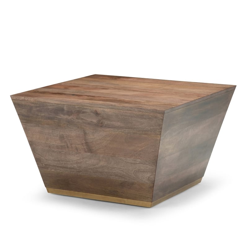 WYNDENHALL Gillean Solid Mango Wood 28 inch Wide Square Modern Coffee Table - 28 x 28 x 18.5