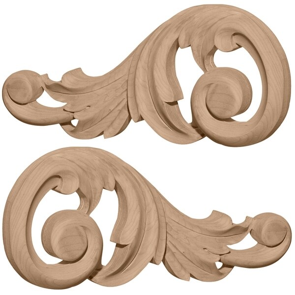 9 1/8"W x 4 1/8"H x 3/4"D (Each Side) Medium Swaying Scrolls (Pair)