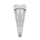 preview thumbnail 5 of 5, Moissanite by Charles & Colvard 14k White Gold Emerald Cut Fashion Ring 4.50 TGW