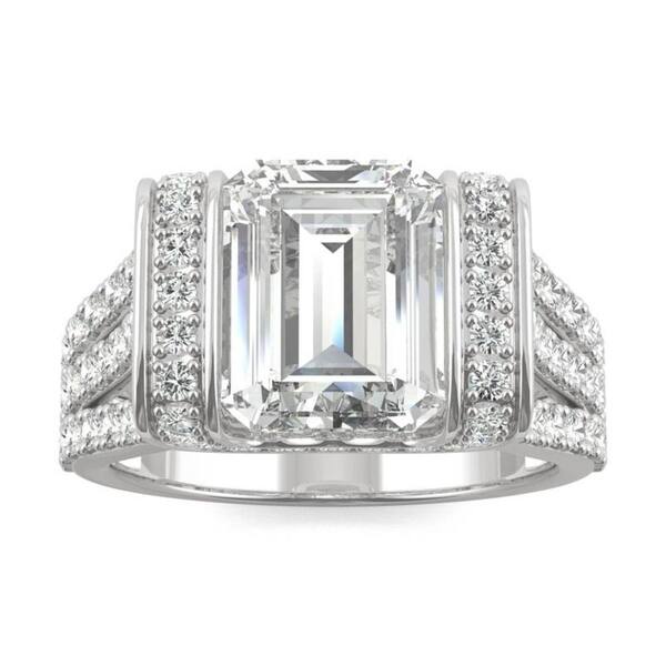 slide 1 of 7, Moissanite by Charles & Colvard 14k White Gold Emerald Cut Fashion Ring 4.50 TGW