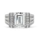 preview thumbnail 4 of 5, Moissanite by Charles & Colvard 14k White Gold Emerald Cut Fashion Ring 4.50 TGW