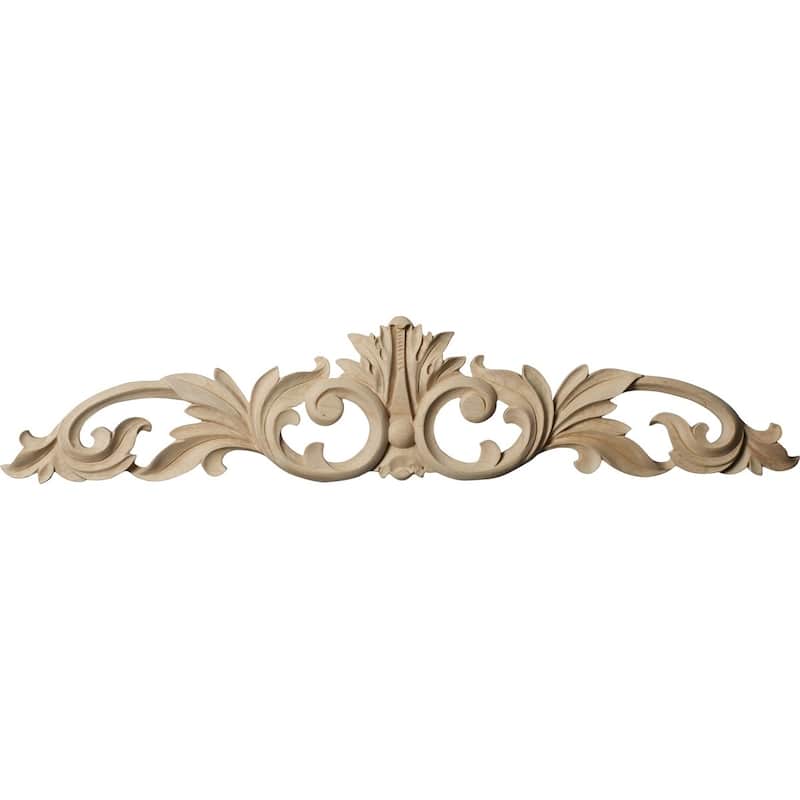 24 3/4"W x 5 1/8"H x 3/4"D Medium Green Leaf Center with Scrolls - Cherry - 1-Pack