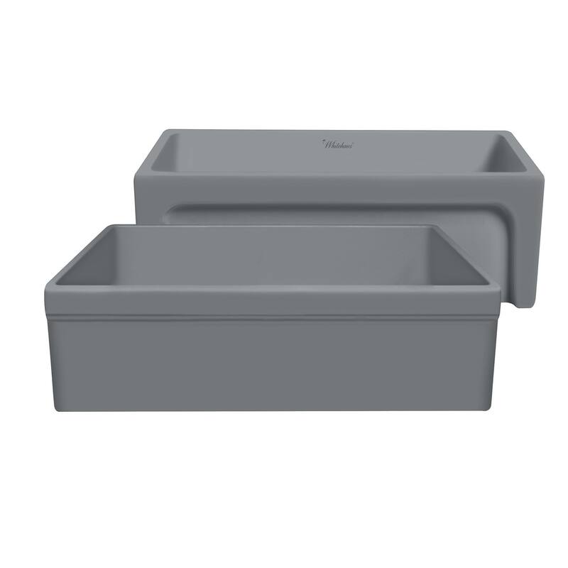 Whitehaus Glencove 30" Reversible Matte Kitchen Fireclay Sink - Grey