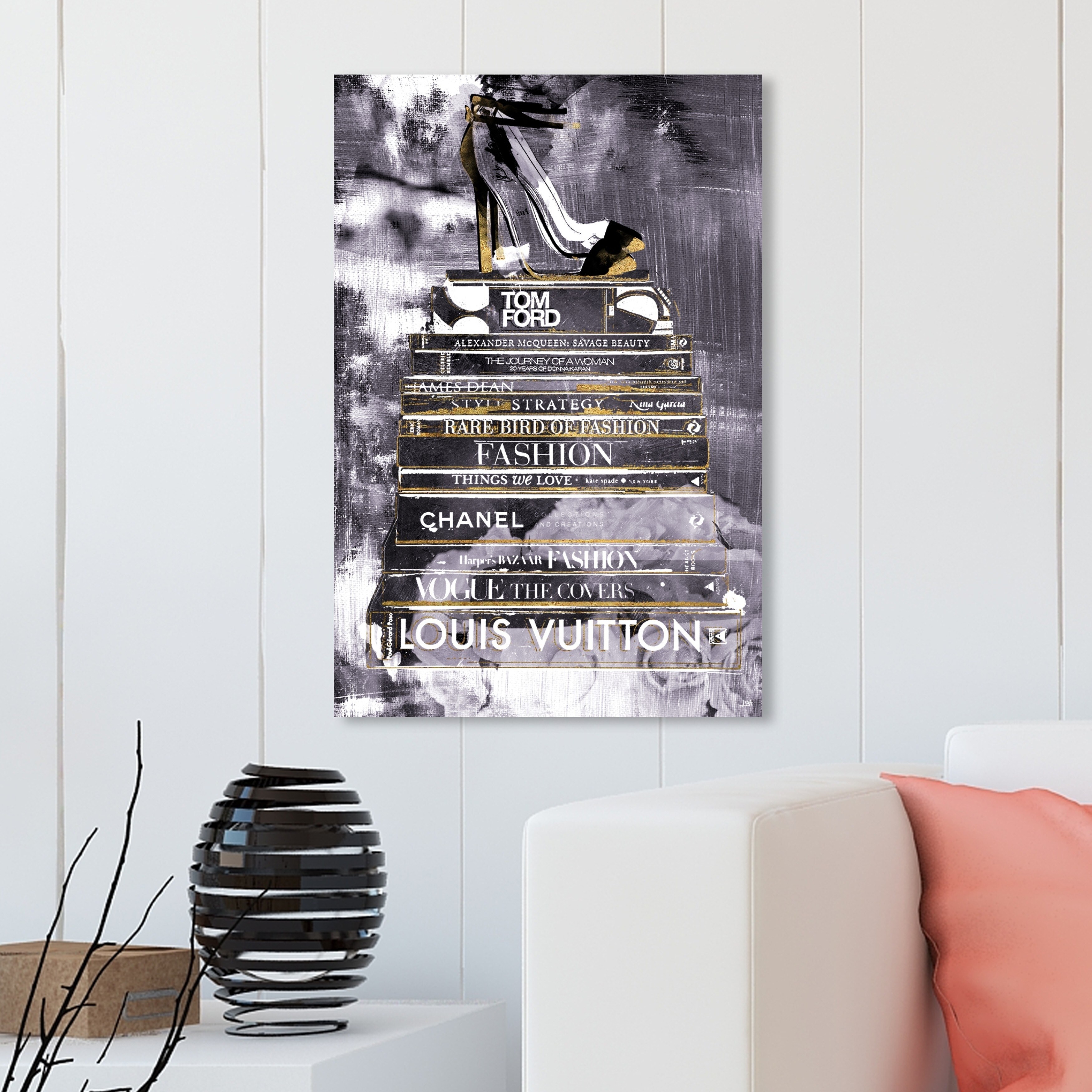 Oliver Gal 'Lectures In Amethyst' Fashion and Glam Wall Art Canvas Print -  Black, Gray - Bed Bath & Beyond - 28416936