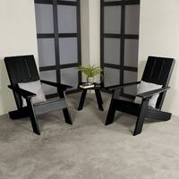 2 Barcelona Modern Adirondack Chairs, 1 Barcelona Side Table
