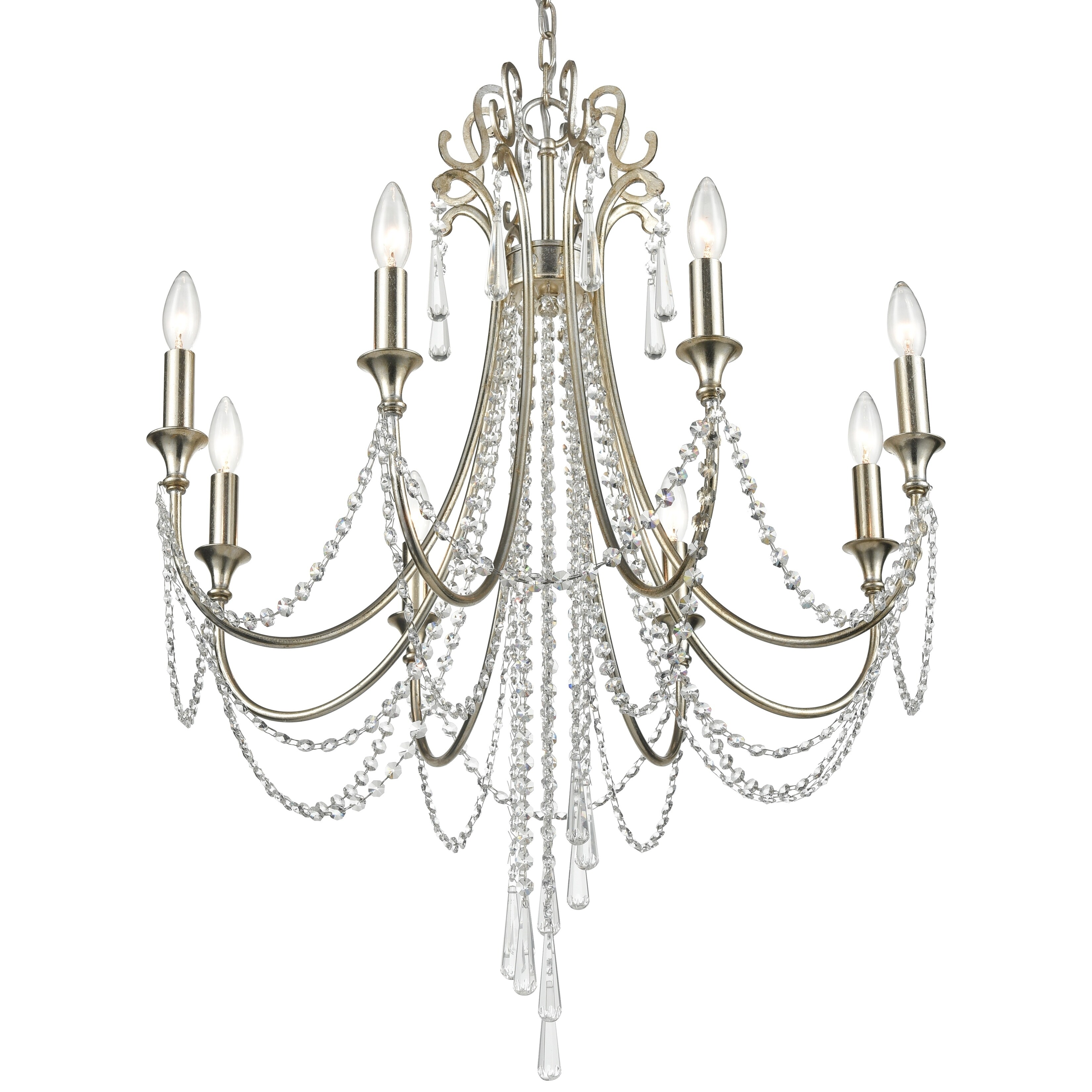 Arcadia 8-light Antique Silver Chandelier - Chandeliers For Bedrooms by Overstock.com