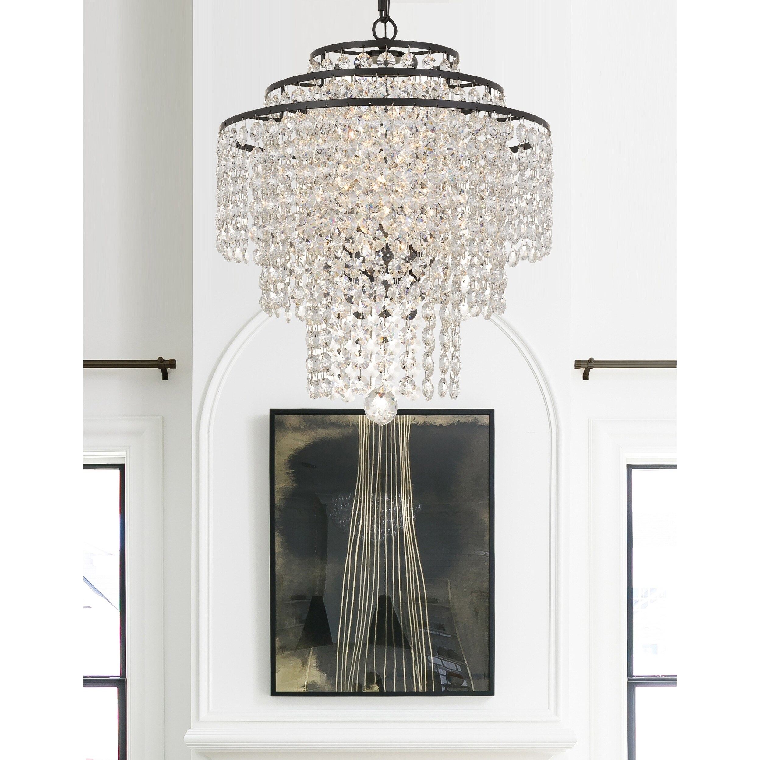 Arielle 3-light Dark Bronze/Crystal Chandelier - Chandeliers For Bedrooms by Overstock.com