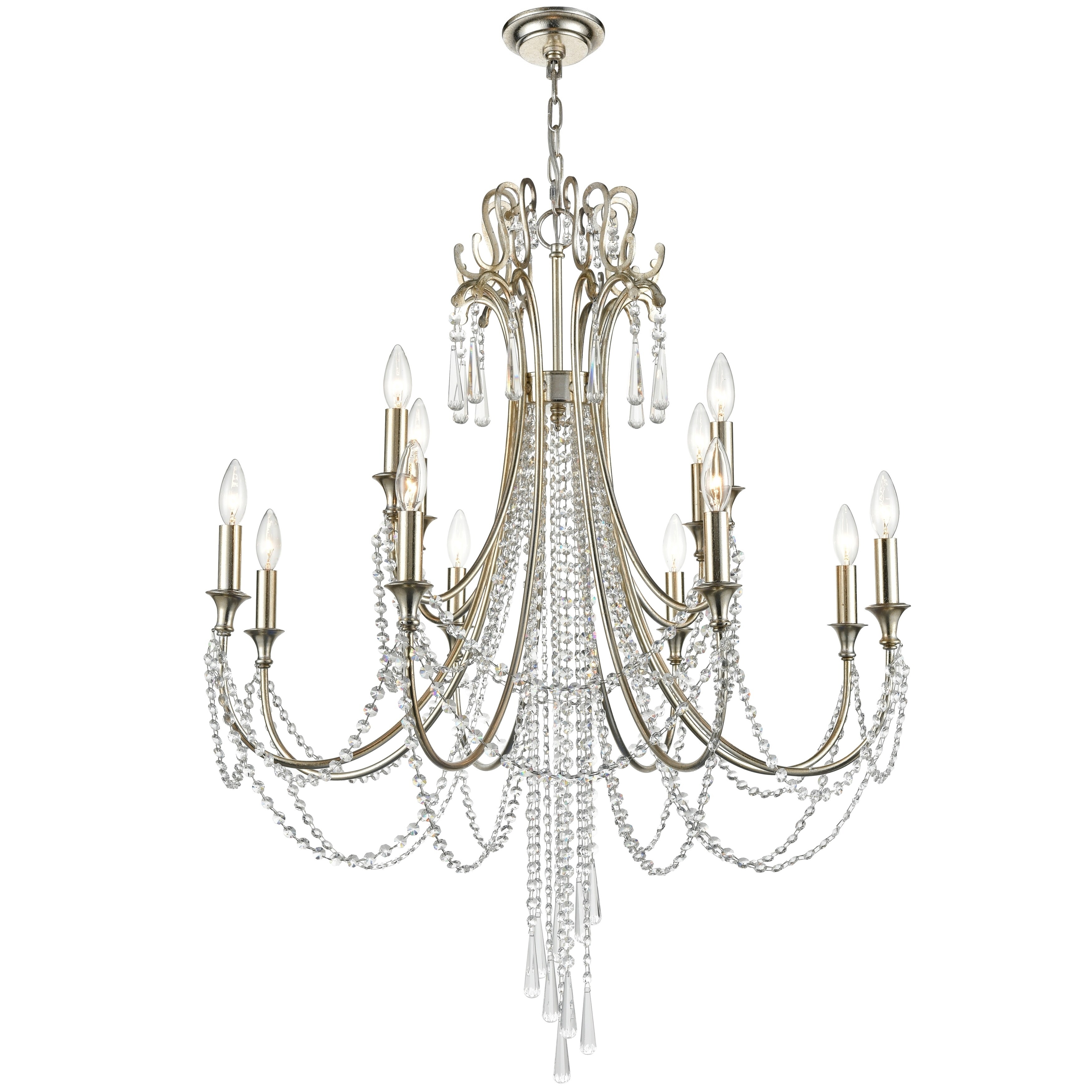Arcadia 12-light Antique Silver Chandelier - Chandeliers For Bedrooms by Overstock.com