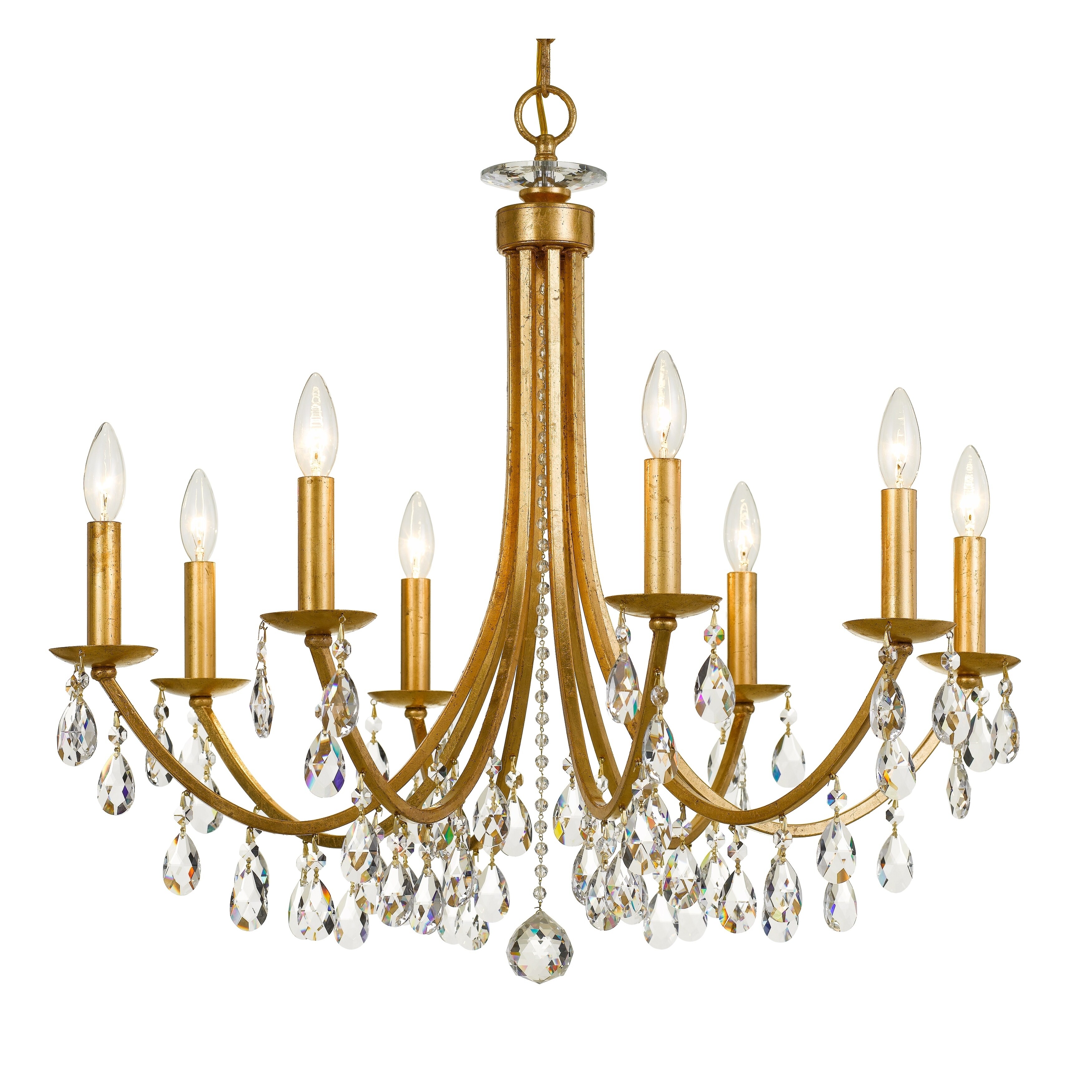 Bridgehampton 8-light Antique Gold/Crystal Chandelier - Chandeliers For Bedrooms by Overstock.com