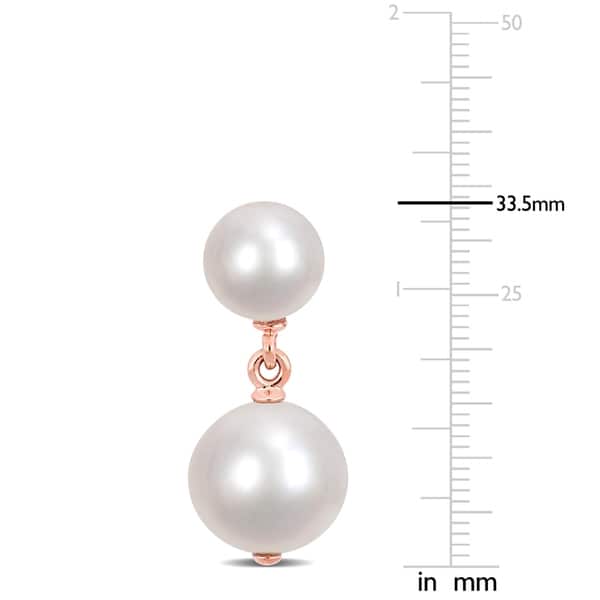 Miadora 14k Rose Gold South Sea Cultured Pearl Earrings (10-15 MM)