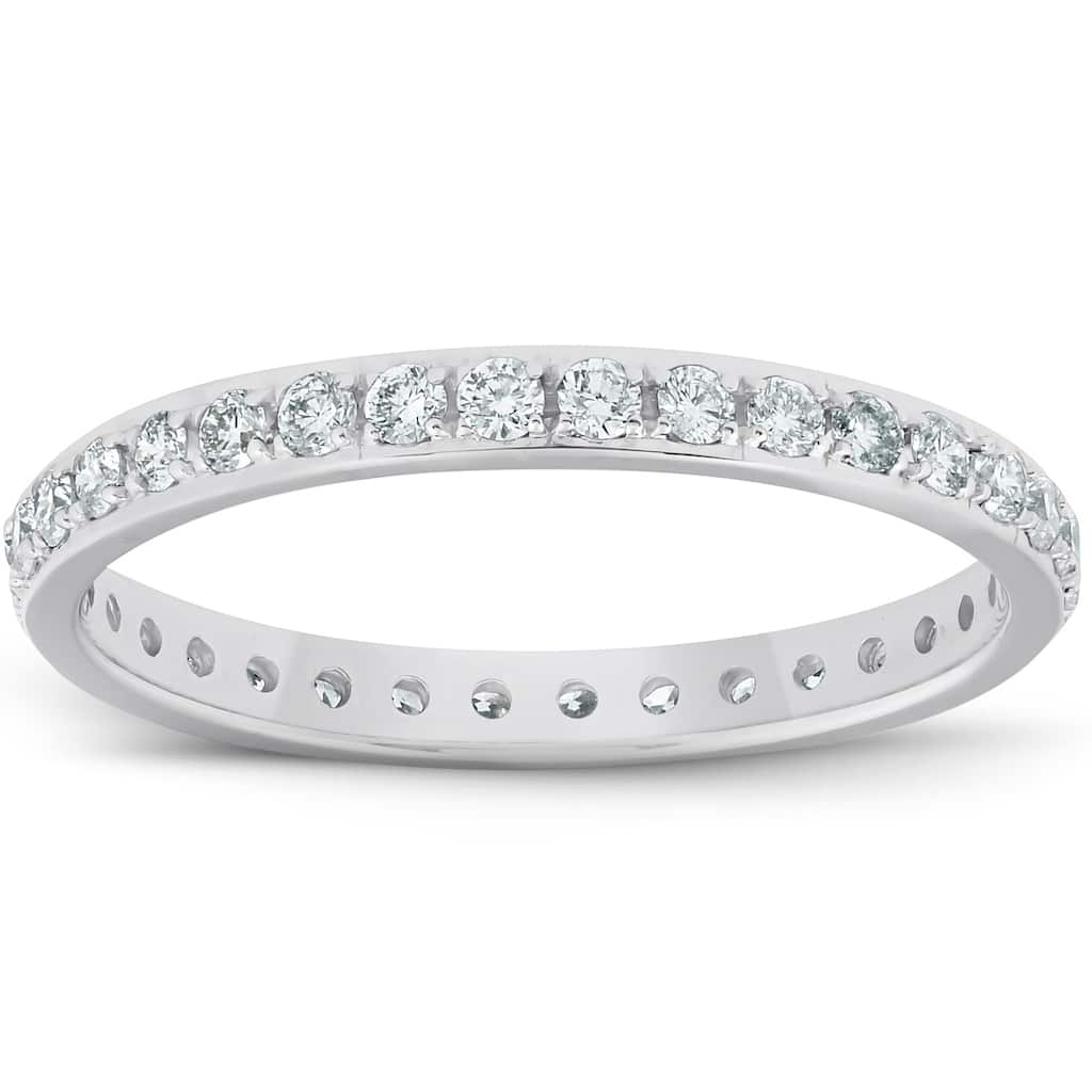 Bliss Diamond 1/2ct Lab Grown Created Diamond Wedding Ring Womens Eternity Band 10k White Gold