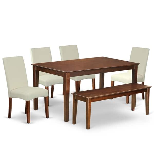Rectangle 60 Inch Table And Parson Chairs In Cream Linen 60 Inch Table And Parson Chairs