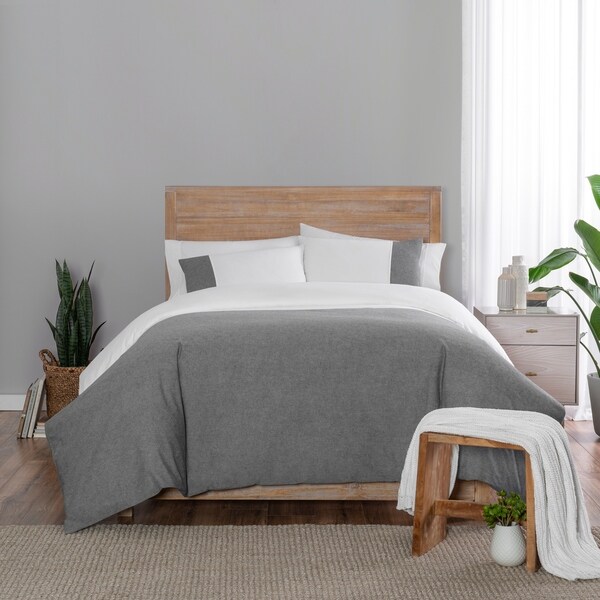 Vue Elements Kinsley Chambray Colorblock 3 Piece Duvet Set