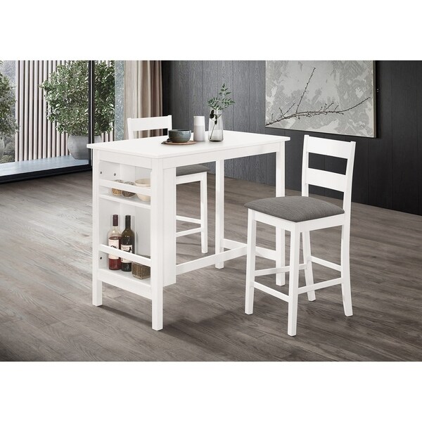 3 piece counter height dining set with storage