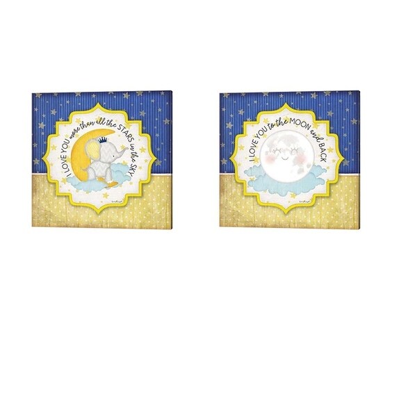 Jennifer Pugh 'I Love You More Than All the Stars & I Love You to the Moon & Back' Canvas Art (Set of 2)