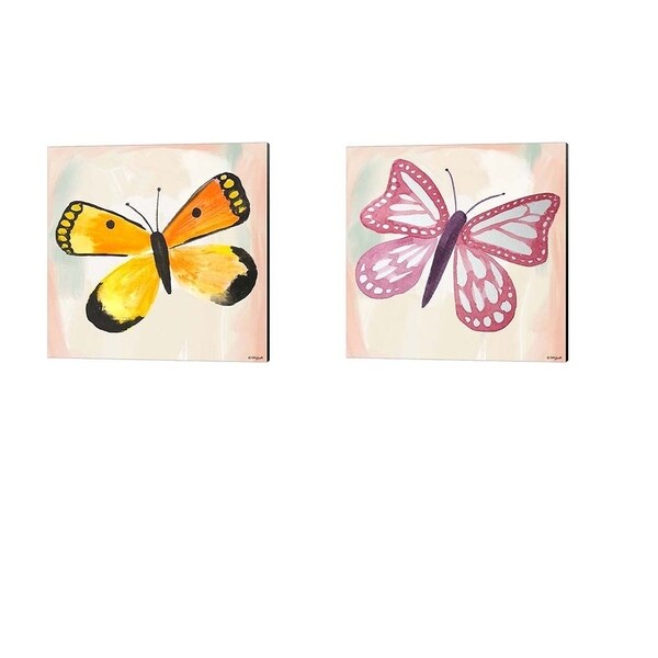 Katie Doucette 'Butterfly B' Canvas Art (Set of 2)
