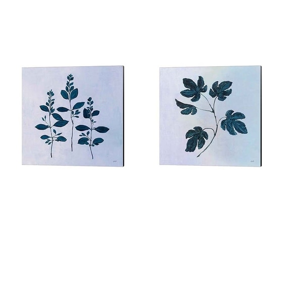Julia Purinton 'Botanical Study Blue' Canvas Art (Set of 2)
