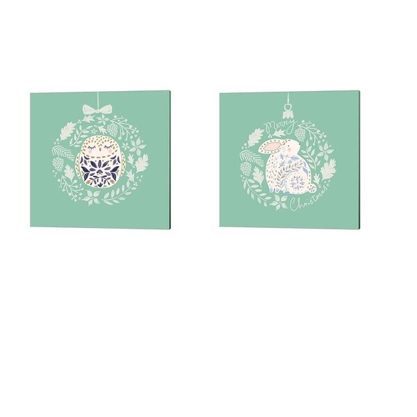 A.V. Art 'Ornamental Owl & Rabbit' Canvas Art (Set of 2)