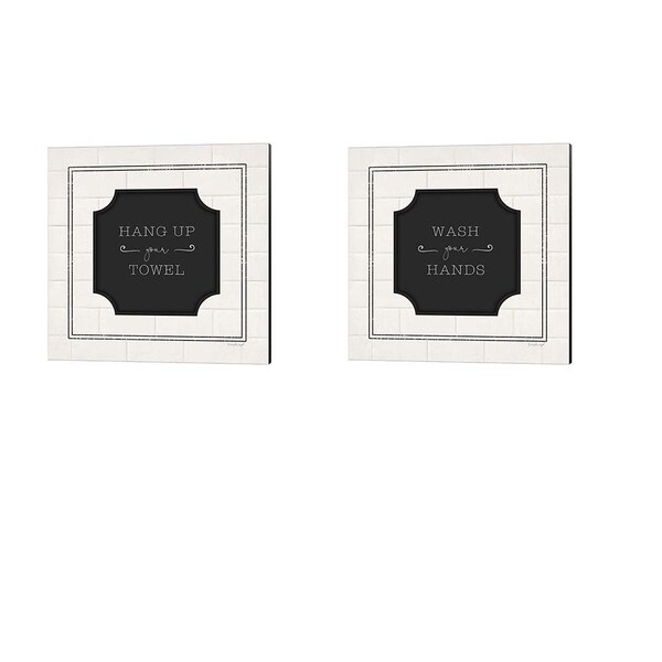 Jennifer Pugh 'Hang Up Your Towel & Wash Your Hands' Canvas Art (Set of 2)