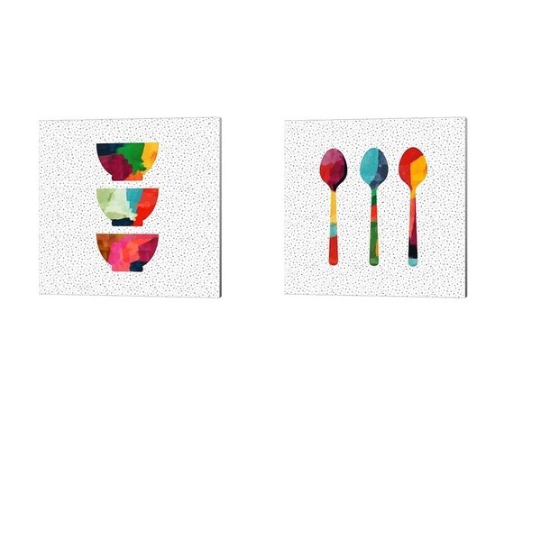 Linda Woods 'Wild Bowls & Spoons' Canvas Art (Set of 2)