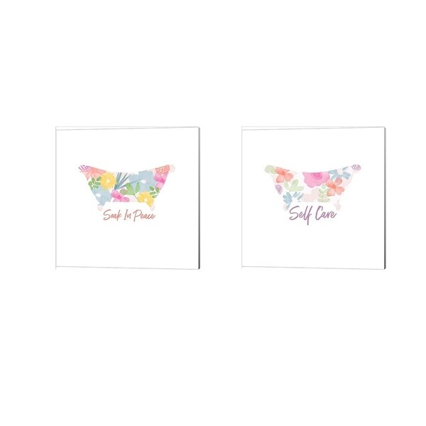 Linda Woods 'Self Care & Soak in Peace' Canvas Art (Set of 2)
