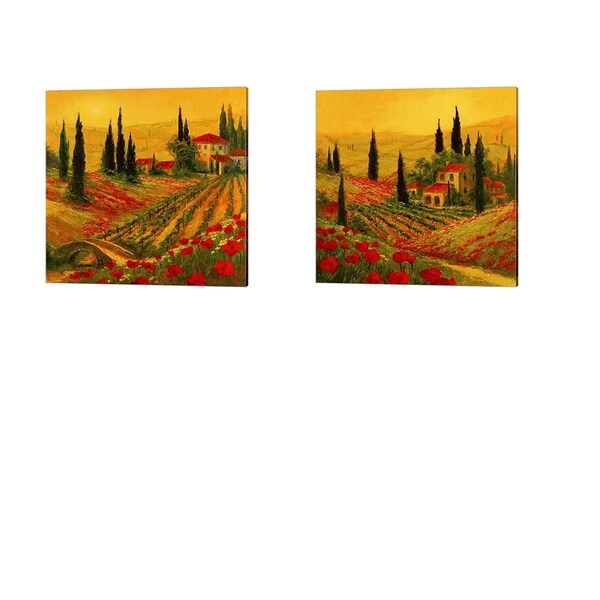 Art Fronckowiak 'Poppies of Toscano' Canvas Art (Set of 2)