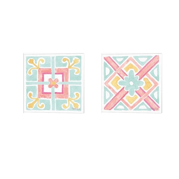 Beth Grove 'Watercolorful Turquoise' Canvas Art (Set of 2)