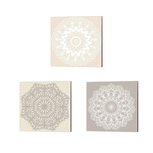 Moira Hershey 'Contemporary Lace Neutral' Canvas Art (Set of 3)