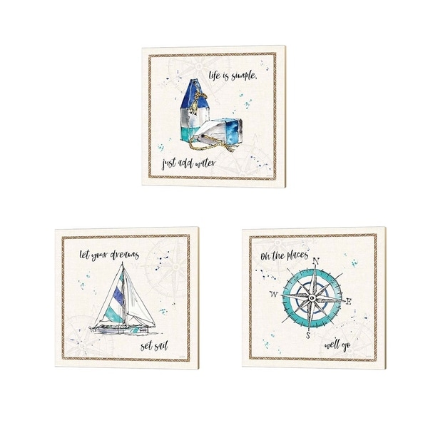 Anne Tavoletti 'Coastal Buoys' Canvas Art (Set of 3)