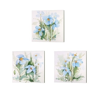 P.S. Art Studios 'Blue Flowers' Canvas Art (Set of 3)