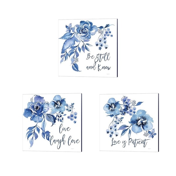 Kristy Rice 'Delft Delight Live' Canvas Art (Set of 3)