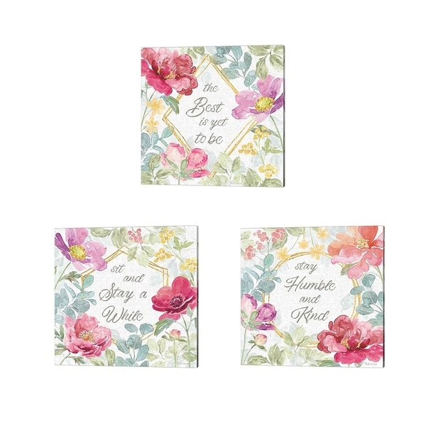 Beth Grove 'Springtime Bloom' Canvas Art (Set of 3)