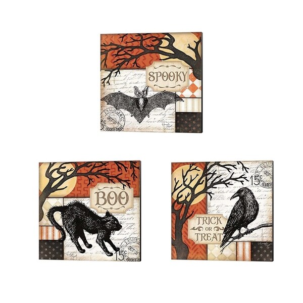 Jennifer Pugh 'Trick or Treat, Boo & Spooky' Canvas Art (Set of 3)