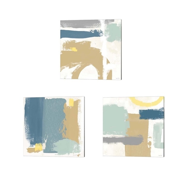 Linda Woods 'Tranquil' Canvas Art (Set of 3)
