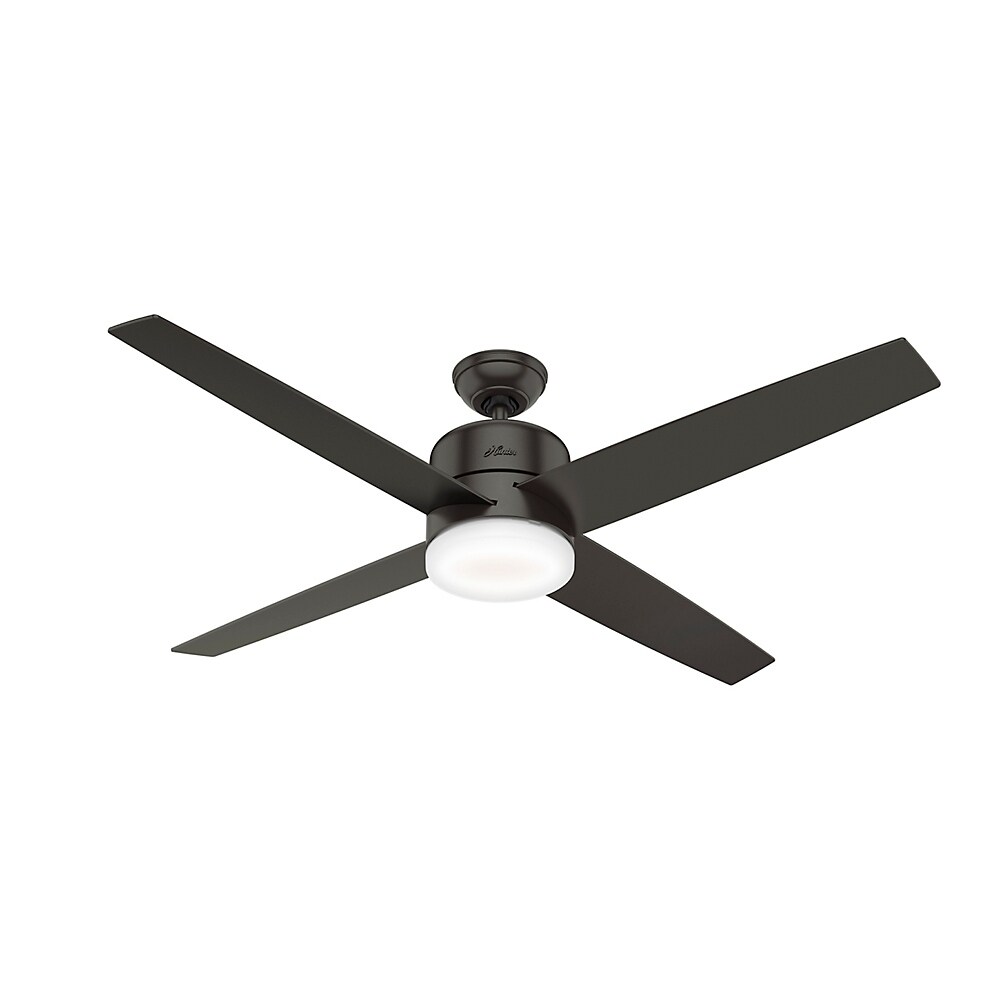 Hunter Wifi 60 Advocate Noble Bronze Indoor Ceiling Fan With Light Kit And Remote