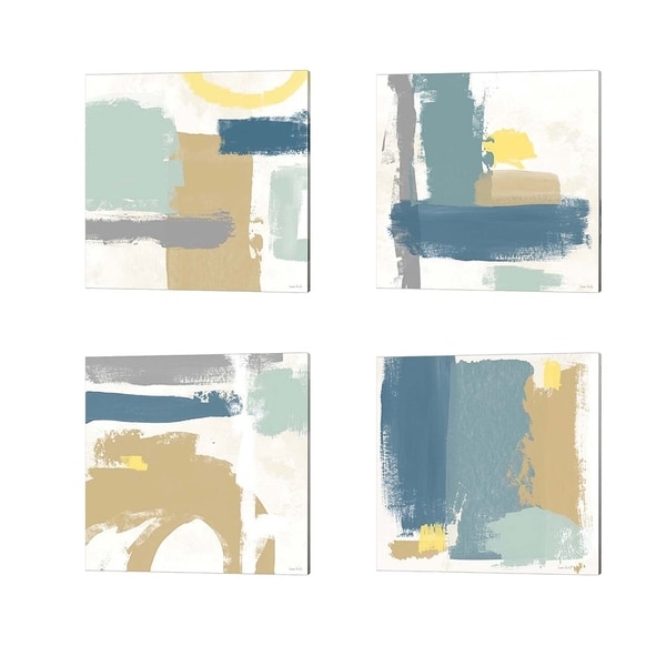 Linda Woods 'Tranquil' Canvas Art (Set of 4)