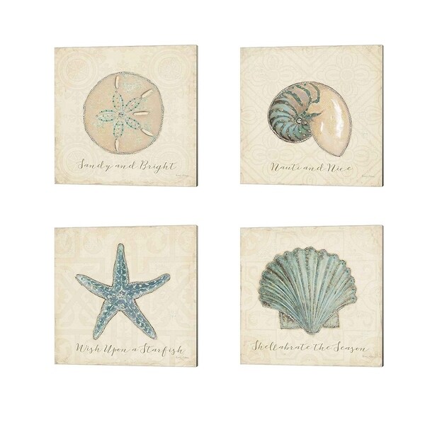 Emily Adams 'Beach Treasures Christmas' Canvas Art (Set of 4)