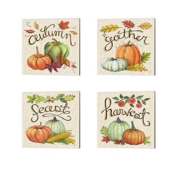 Mary Urban 'Autumn Harvest Linen' Canvas Art (Set of 4)